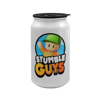 Stumble Guys, Κούπα ταξιδιού μεταλλική με καπάκι (tin-can) 500ml