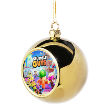 Stumble Guys, Golden Christmas tree ball ornament 8cm