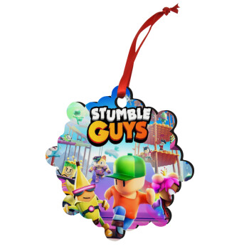 Stumble Guys, Christmas ornament snowflake wooden 7.5cm