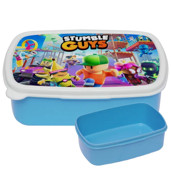 Stumble Guys — BLUE kids' plastic lunch box (BPA-free), L18 x W13 x H6cm