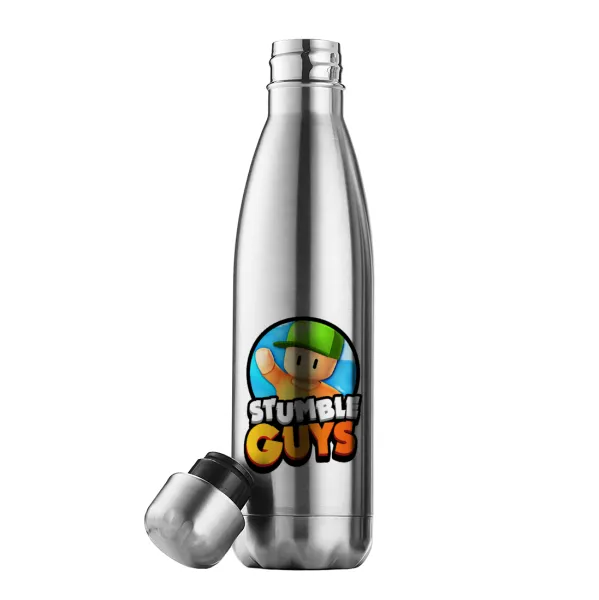 Stumble Guys — Μεταλλικό παγούρι θερμός Inox (Stainless steel), διπλού τοιχώματος, 500ml