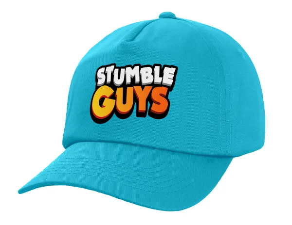 Stumble Guys — Children's Baseball Cap, 100% Cotton Twill, Blue (COTTON, CHILDREN, UNISEX, ONE SIZE)