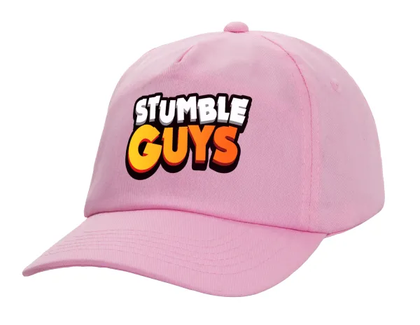 Stumble Guys — Adult Baseball Cap, 100% Cotton, PINK (COTTON, ADULT, UNISEX, ONE SIZE)