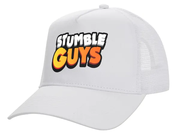 Stumble Guys — Καπέλο Ενηλίκων Structured Trucker, με Δίχτυ, ΛΕΥΚΟ (100% ΒΑΜΒΑΚΕΡΟ, ΕΝΗΛΙΚΩΝ, UNISEX, ONE SIZE)