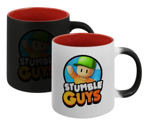 Stumble Guys — Magic mug with red interior, ceramic, 330ml, changes colour with hot drinks