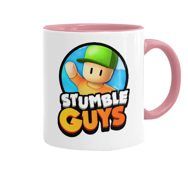 Stumble Guys — Mug colored pink, ceramic, 330ml