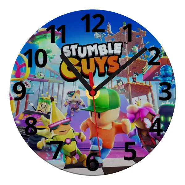 Stumble Guys — Glass wall clock (20cm)