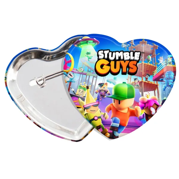 Stumble Guys — Heart pin badge (57x52mm)