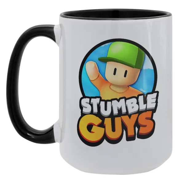 Stumble Guys — Mega mug 15oz, black ceramic, 450ml