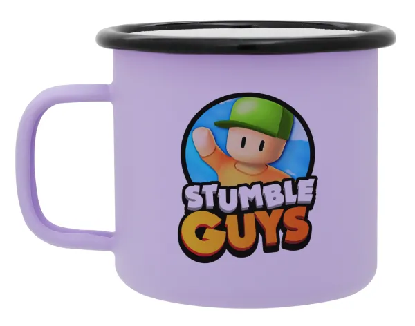 Stumble Guys — Metal enamel mug, matte light pastel purple, 360ml