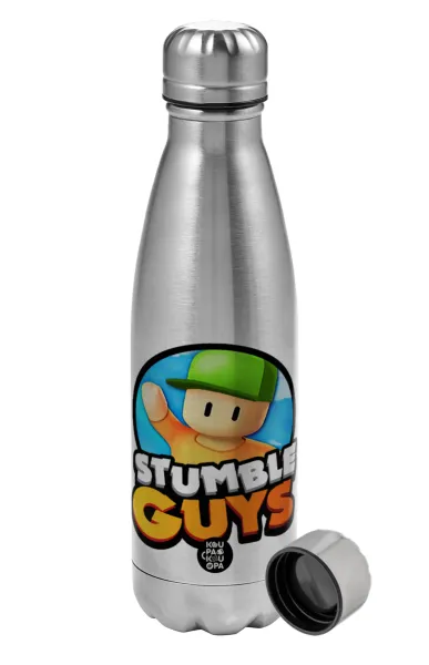 Stumble Guys — Metallic water bottle, stainless steel, 750ml