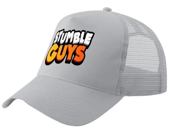 Stumble Guys — Trucker Hat with Mesh, GREY, (COTTON, KIDS, UNISEX, ONE SIZE)
