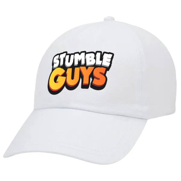 Stumble Guys — Adult Baseball Cap White 5-panel (POLYESTER, ADULT, UNISEX, ONE SIZE)