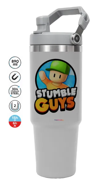 Stumble Guys — GREY Travel Tumbler with Handle 890ml