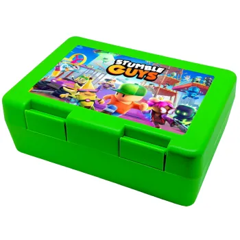 Stumble Guys, Παιδικό δοχείο κολατσιού ΠΡΑΣΙΝΟ 185x128x65mm (BPA free πλαστικό)