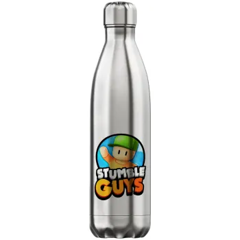 Stumble Guys, Μεταλλικό παγούρι θερμός Inox (Stainless steel), διπλού τοιχώματος, 750ml