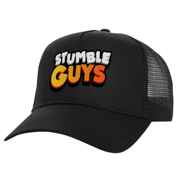 Stumble Guys, Καπέλο Ενηλίκων Structured Trucker, με Δίχτυ, Μαύρο (100% ΒΑΜΒΑΚΕΡΟ, ΕΝΗΛΙΚΩΝ, UNISEX, ONE SIZE)