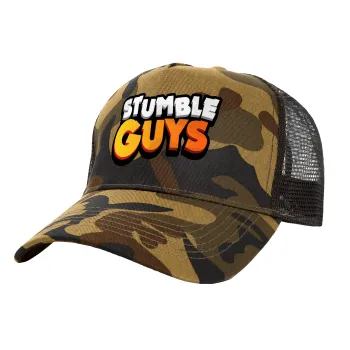 Stumble Guys, Καπέλο Ενηλίκων Structured Trucker, με Δίχτυ, (παραλλαγή) Army (100% ΒΑΜΒΑΚΕΡΟ, ΕΝΗΛΙΚΩΝ, UNISEX, ONE SIZE)