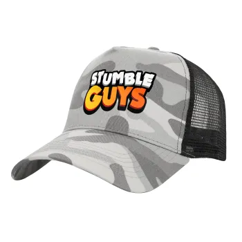 Stumble Guys, Καπέλο Ενηλίκων Structured Trucker, με Δίχτυ, (παραλλαγή) Army Camo (100% ΒΑΜΒΑΚΕΡΟ, ΕΝΗΛΙΚΩΝ, UNISEX, ONE SIZE)