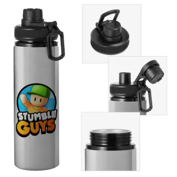 Stumble Guys, Metallic water bottle with safety cap, 850ml aluminum