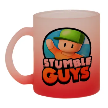 Stumble Guys, Κούπα γυάλινη δίχρωμη με βάση το κόκκινο ματ, 330ml