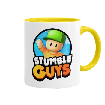 Stumble Guys, Κούπα χρωματιστή κίτρινη, κεραμική, 330ml