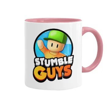 Stumble Guys, Mug colored pink, ceramic, 330ml