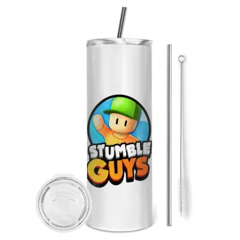 Stumble Guys, Tumbler stainless steel 600ml, with metal straw & cleaning brush
