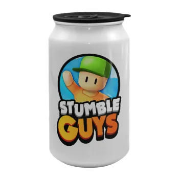 Stumble Guys, Κούπα ταξιδιού μεταλλική με καπάκι (tin-can) 500ml