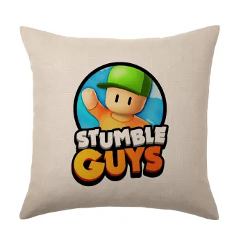 Stumble Guys, Μαξιλάρι καναπέ ΛΙΝΟ 40x40cm περιέχεται το  γέμισμα