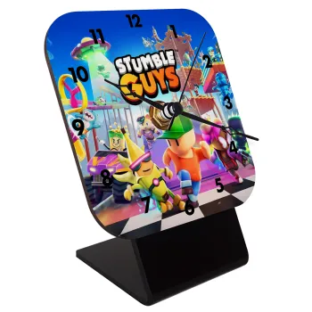 Stumble Guys, Quartz Wooden table clock with hands (10cm)