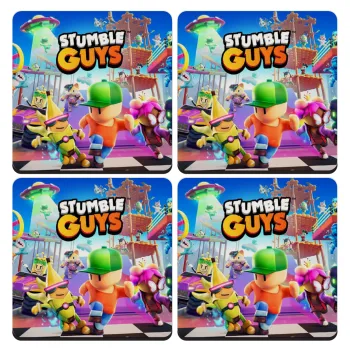 Stumble Guys, ΣΕΤ 4 Σουβέρ ξύλινα τετράγωνα (9cm)