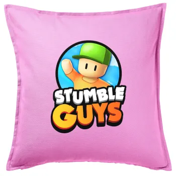 Stumble Guys, Sofa cushion Pink 50x50cm includes filling