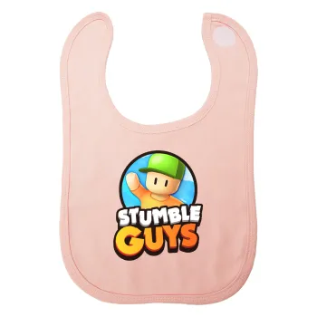 Stumble Guys, Σαλιάρα με Σκρατς ΡΟΖ 100% Organic Cotton (0-18 months)