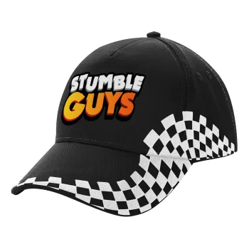 Stumble Guys, Adult Ultimate BLACK RACING Cap, (100% COTTON DRILL, ADULT, UNISEX, ONE SIZE)