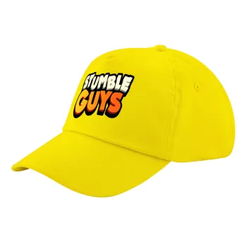 Stumble Guys, Καπέλο παιδικό Baseball, 100% Βαμβακερό Twill, Κίτρινο (ΒΑΜΒΑΚΕΡΟ, ΠΑΙΔΙΚΟ, UNISEX, ONE SIZE)