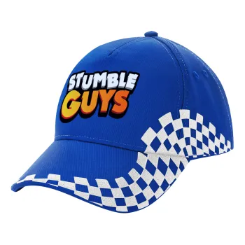 Stumble Guys, Adult Ultimate BLUE RACING Cap, (100% COTTON DRILL, ADULT, UNISEX, ONE SIZE)