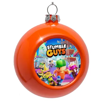 Stumble Guys, Orange Christmas tree ornament bauble 8cm