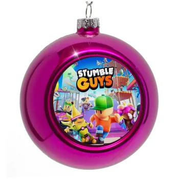 Stumble Guys, Purple Christmas tree ornament bauble 8cm