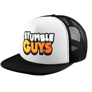 Stumble Guys, Καπέλο παιδικό Soft Trucker με Δίχτυ ΜΑΥΡΟ/ΛΕΥΚΟ (POLYESTER, ΠΑΙΔΙΚΟ, ONE SIZE)