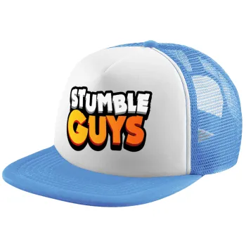 Stumble Guys, Child's Soft Trucker Hat with Blue/White Mesh (POLYESTER, CHILD, ONE SIZE)