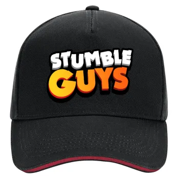 Stumble Guys, DRILL Adult Ultimate Hat BLACK/RED, (100% COTTON, ADULT, UNISEX, ONE SIZE)