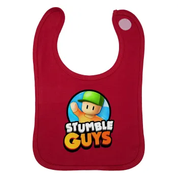 Stumble Guys, Σαλιάρα με Σκρατς Κόκκινη 100% Organic Cotton (0-18 months)