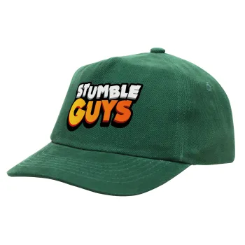Stumble Guys, Καπέλο παιδικό Baseball, 100% Βαμβακερό Drill, ΠΡΑΣΙΝΟ (ΒΑΜΒΑΚΕΡΟ, ΠΑΙΔΙΚΟ, ONE SIZE)
