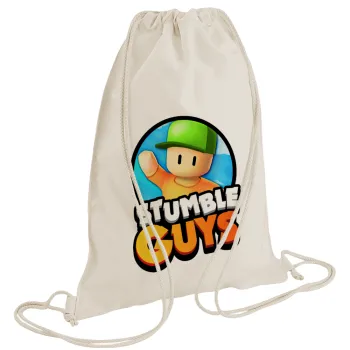 Stumble Guys, Τσάντα πλάτης πουγκί GYMBAG natural (28x40cm)
