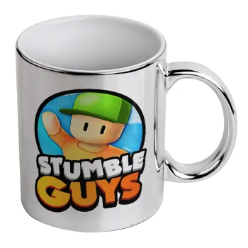 Stumble Guys, Mug ceramic, silver mirror, 330ml