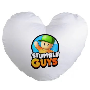 Stumble Guys, Μαξιλάρι καναπέ καρδιά 40x40cm περιέχεται το  γέμισμα