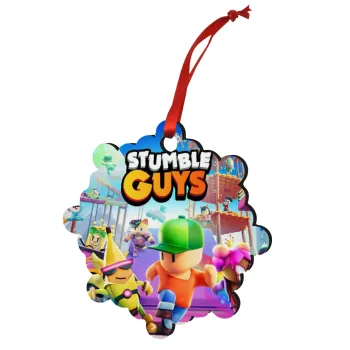 Stumble Guys, Christmas ornament snowflake wooden 7.5cm