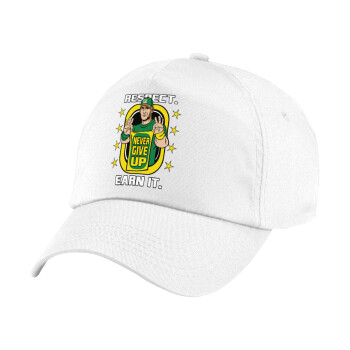 John Cena, 5-Panel Cap White, 100% Cotton (Twill), (UNISEX, ONE SIZE)