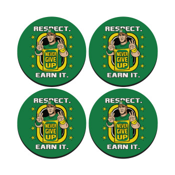 John Cena, SET of 4 round wooden coasters (9cm)
